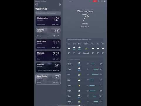 The Side Panel of the Apple Weather App