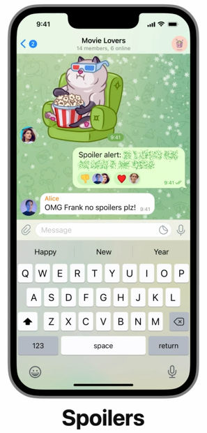 Telegram’s Latest Brings Message Reactions, Spoilers Styling, and More