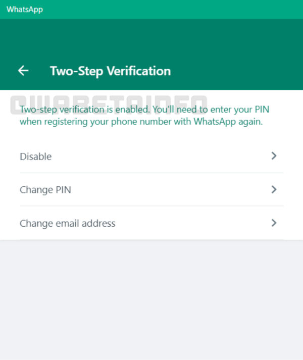 WhatsApp Two-Step Verification on Desktop/ Web Client