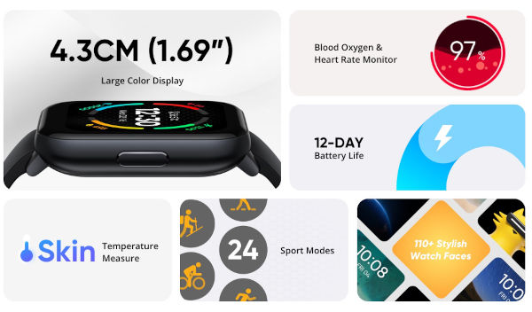Realme TechLife Watch S100 With Body Temperature Monitoring