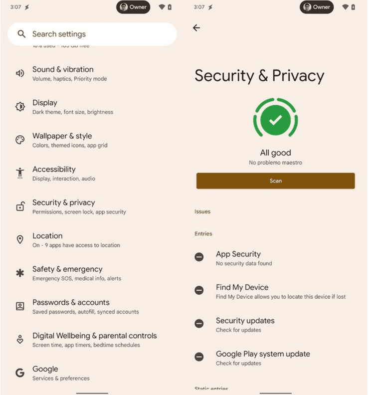 Android 13 to introduce new Security & Privacy settings