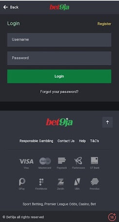 Bet9ja Login/Signup on Mobile Phone and PC