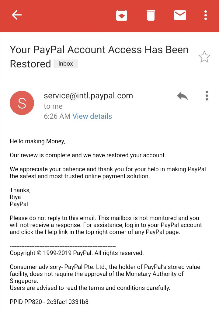 Paypal Verification Documents