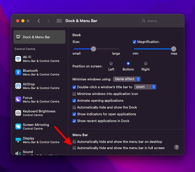 How you can Keep the Menu Bar on Mac in Full Screen Mode