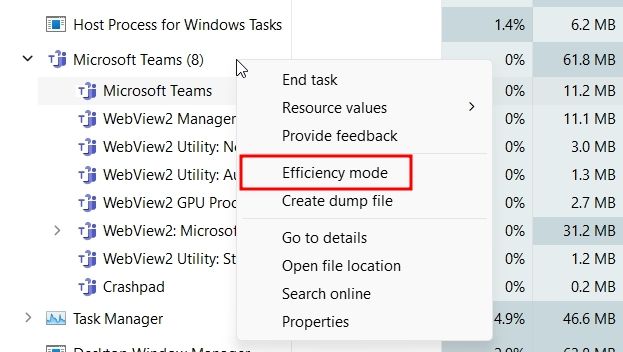 What is Efficiency Mode in Windows 11 Task Manager and How to Use It
