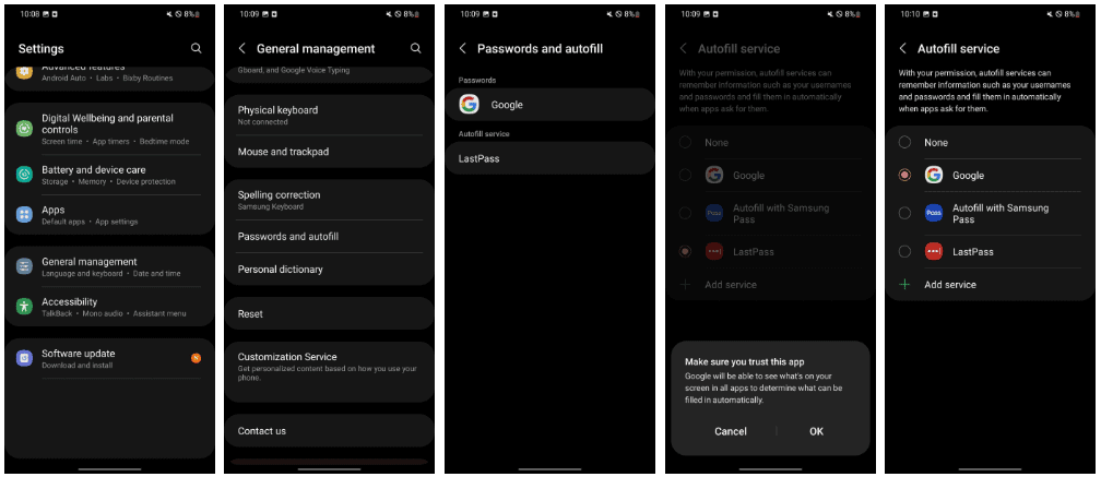 How To Change Password Autofill Settings On Android