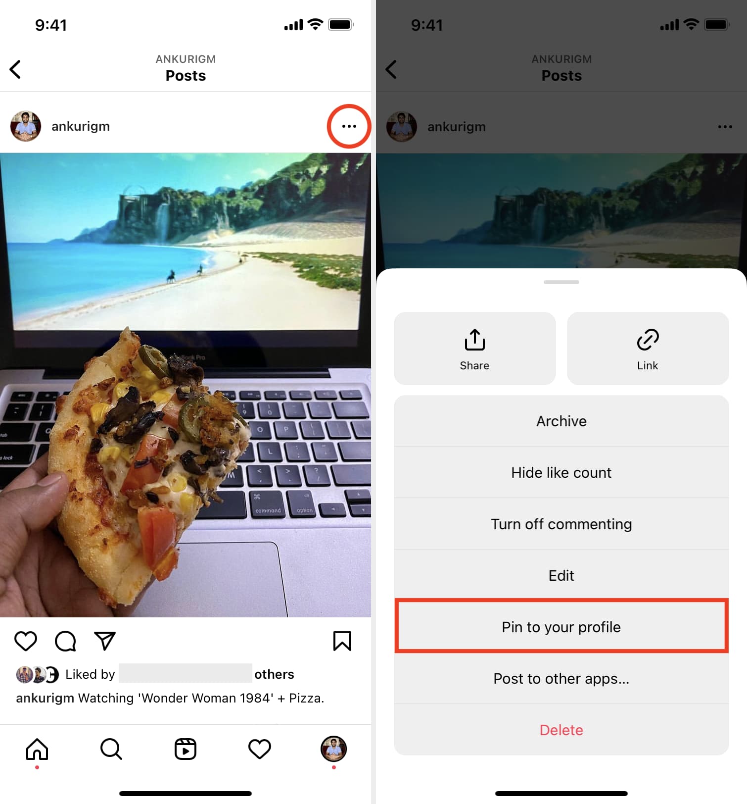 How you can pin and unpin posts on your Instagram profile.