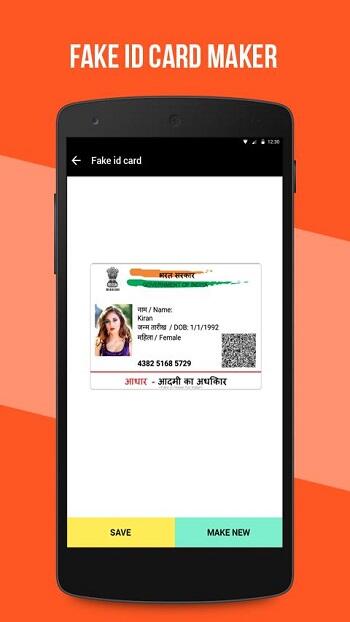 Fake Aadhar Card APK 1.3 (Unlock all)