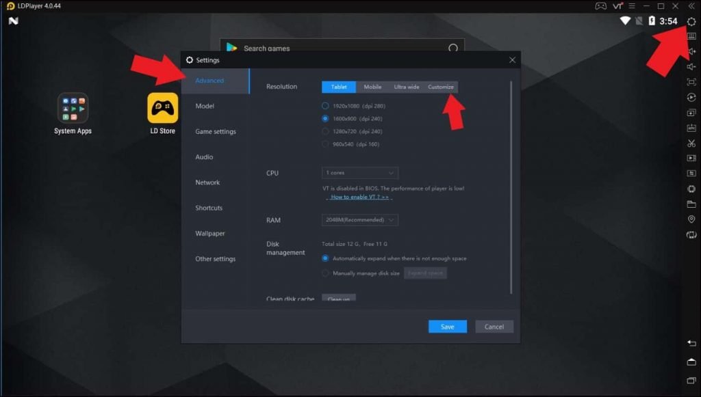 How to customize screen resolution