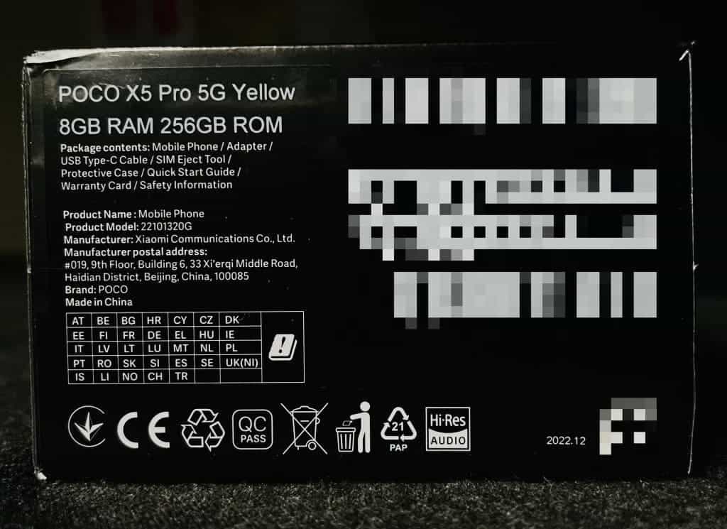 Poco X5 Pro 5G Box