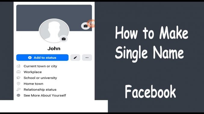 Single Name on Facebook